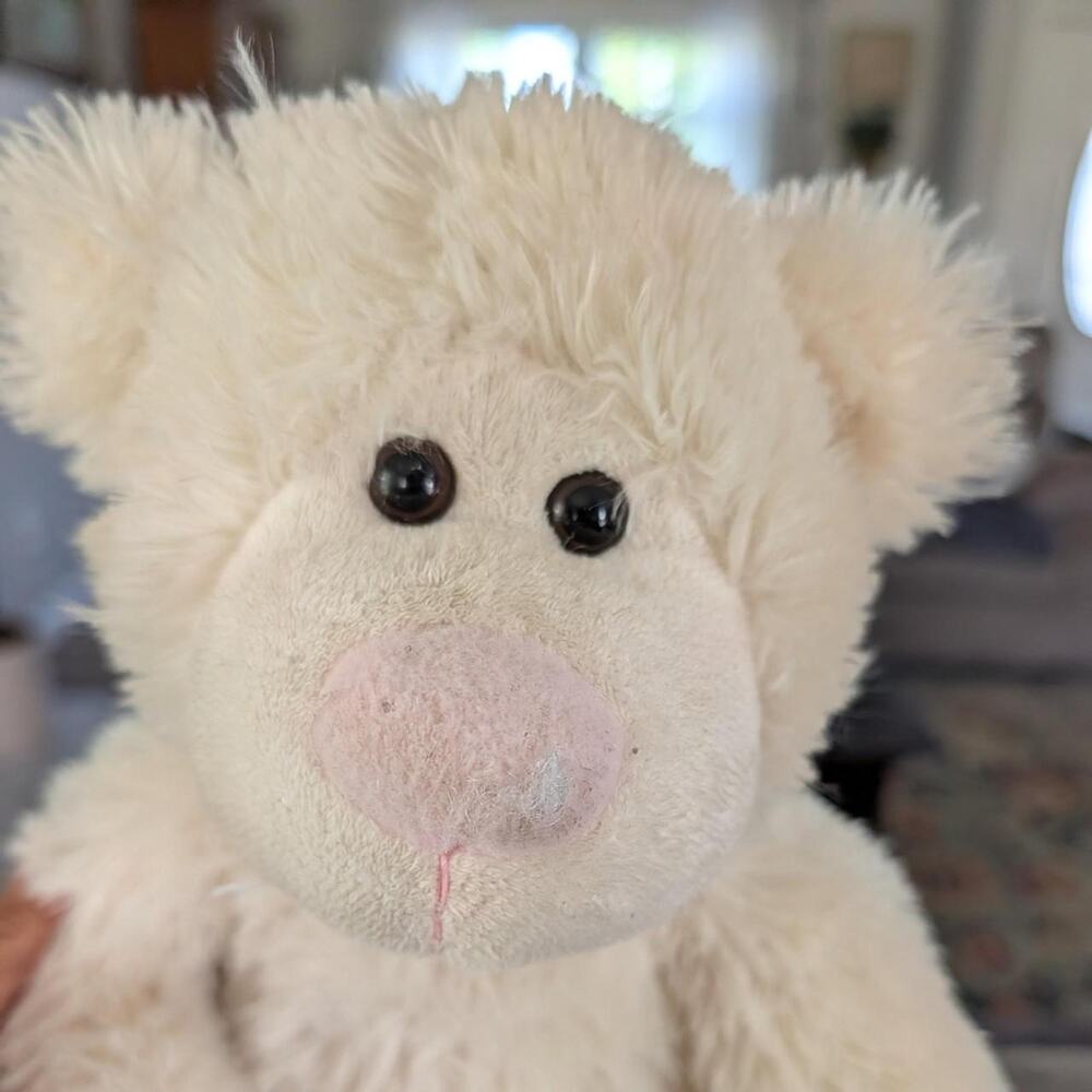 Cream plush teddy bear with